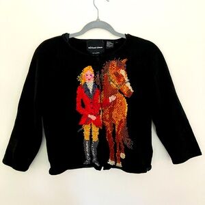 RARE Michael Simon Embroidered Horse Sweater- Small